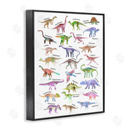 Ziwei Li | Watercolor Dinosaur Chart Whimsical Reptiles