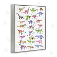 Ziwei Li | Watercolor Dinosaur Chart Whimsical Reptiles