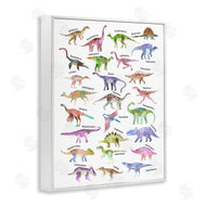 Ziwei Li | Watercolor Dinosaur Chart Whimsical Reptiles