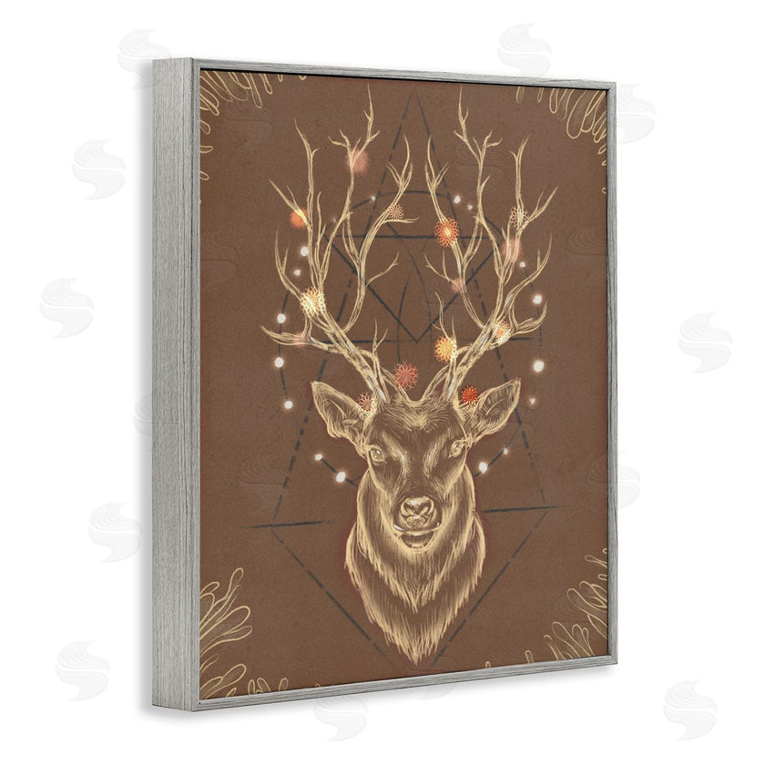 Ziwei Li | Rustic Deer Antlers Geometric Sketch