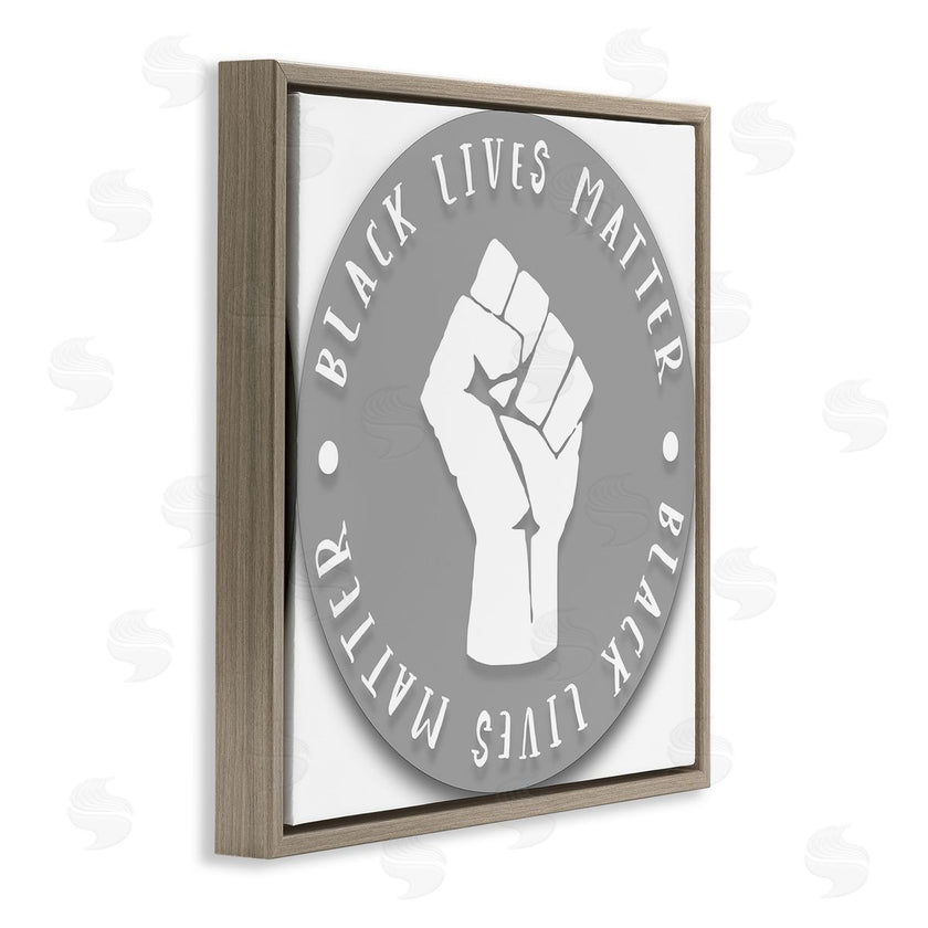 Stupell Studio | Black Lives Matter Grey Circle Fist
