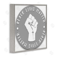 Stupell Studio | Black Lives Matter Grey Circle Fist