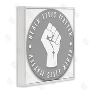 Stupell Studio | Black Lives Matter Grey Circle Fist