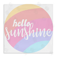 Stupell Studio | Hello Sunshine Circular Pink Rainbow