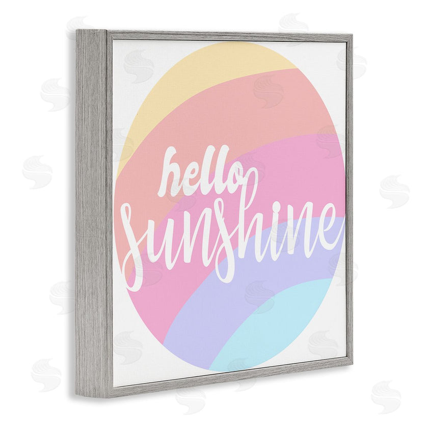 Stupell Studio | Hello Sunshine Circular Pink Rainbow