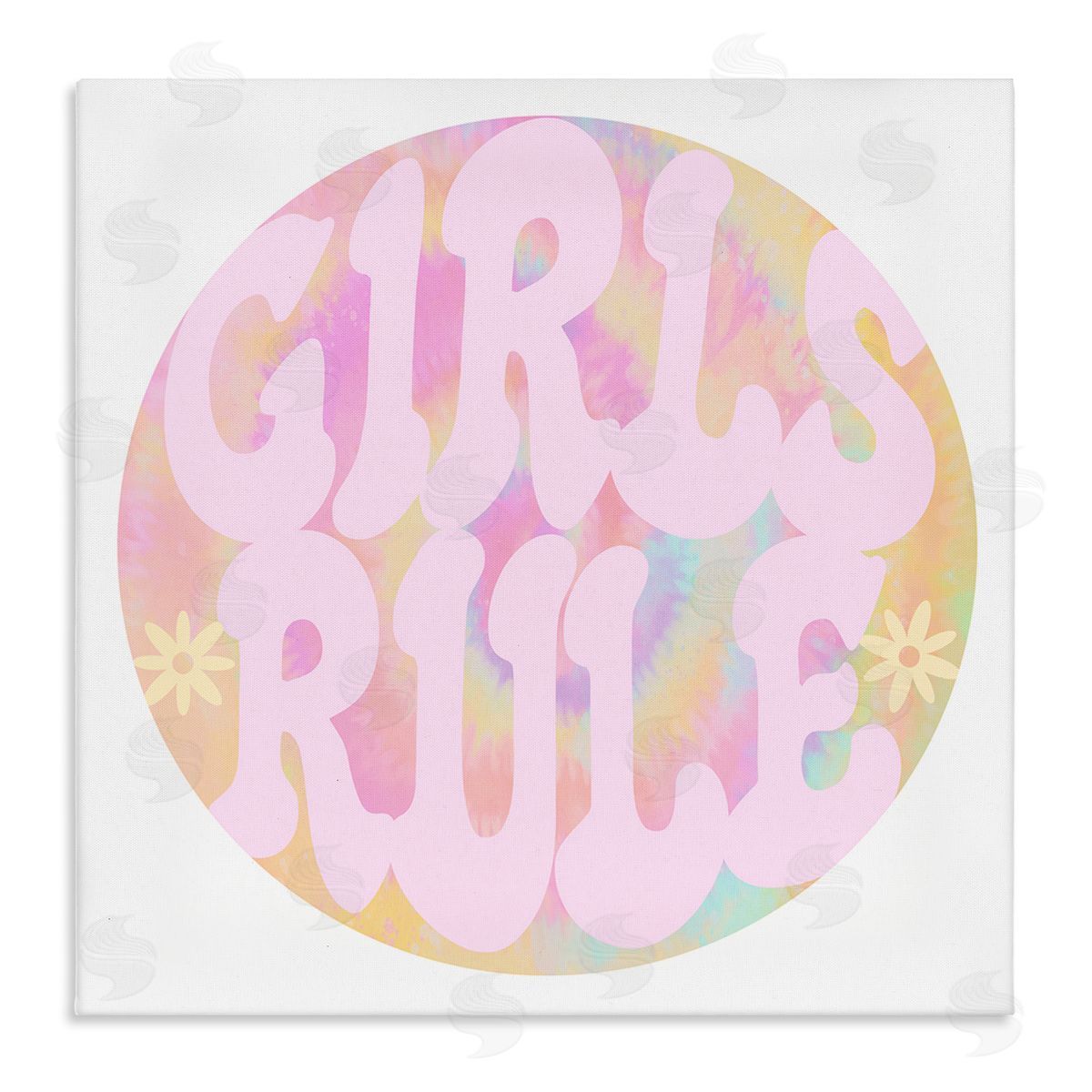 Stupell Studio Girls Rule Pink Tie Dye Canvas Wall Art