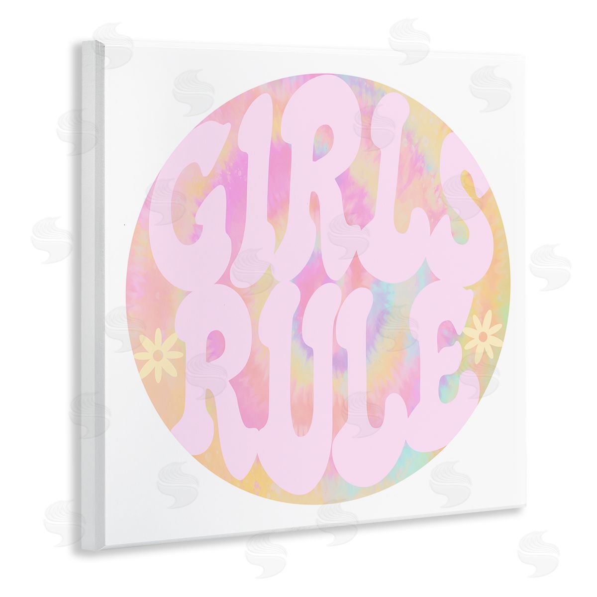Stupell Studio Girls Rule Pink Tie Dye Wall Plaque Art