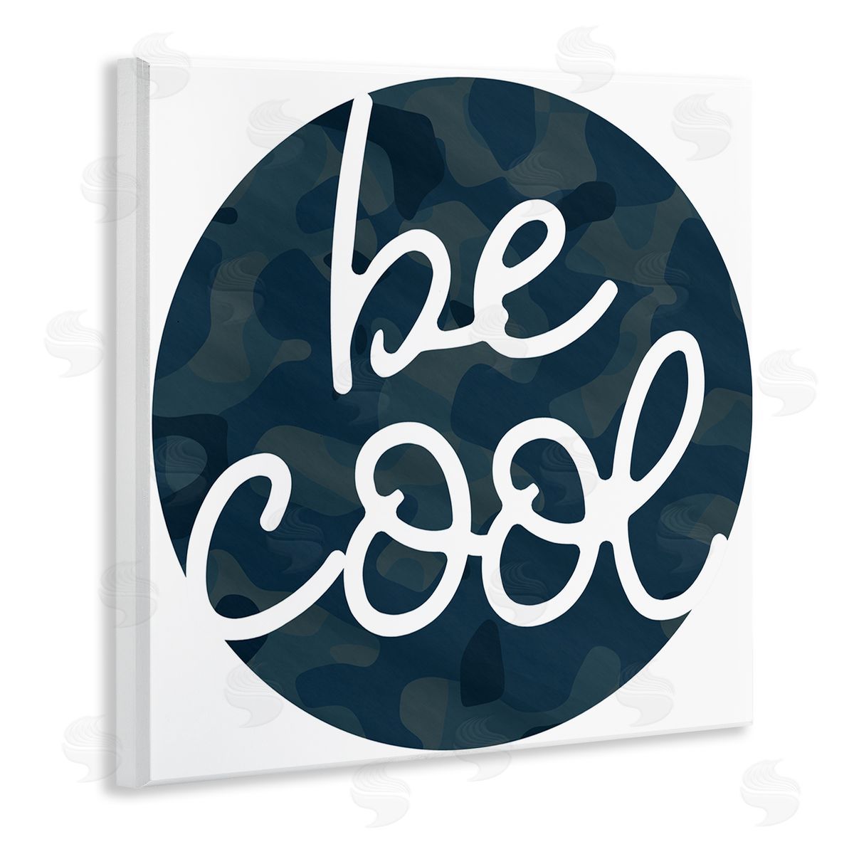 Stupell Studio Be Cool Blue Camouflage Circle Wall Plaque Art