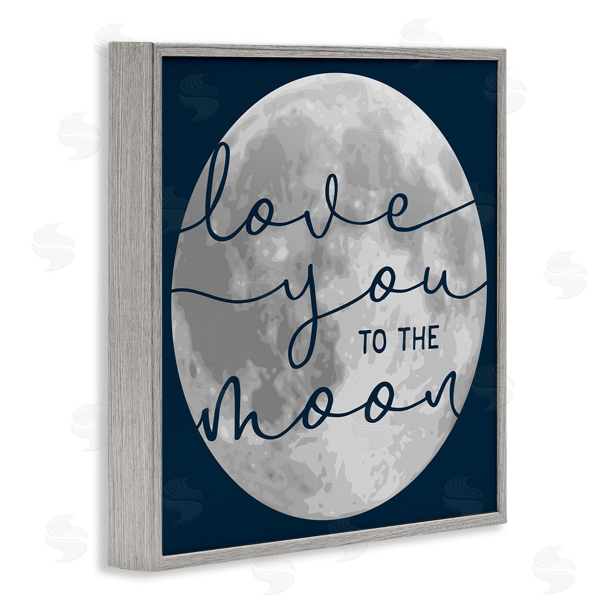 Stupell Studio Love You to Moon Night Sky Gray Framed Giclee Wall Art