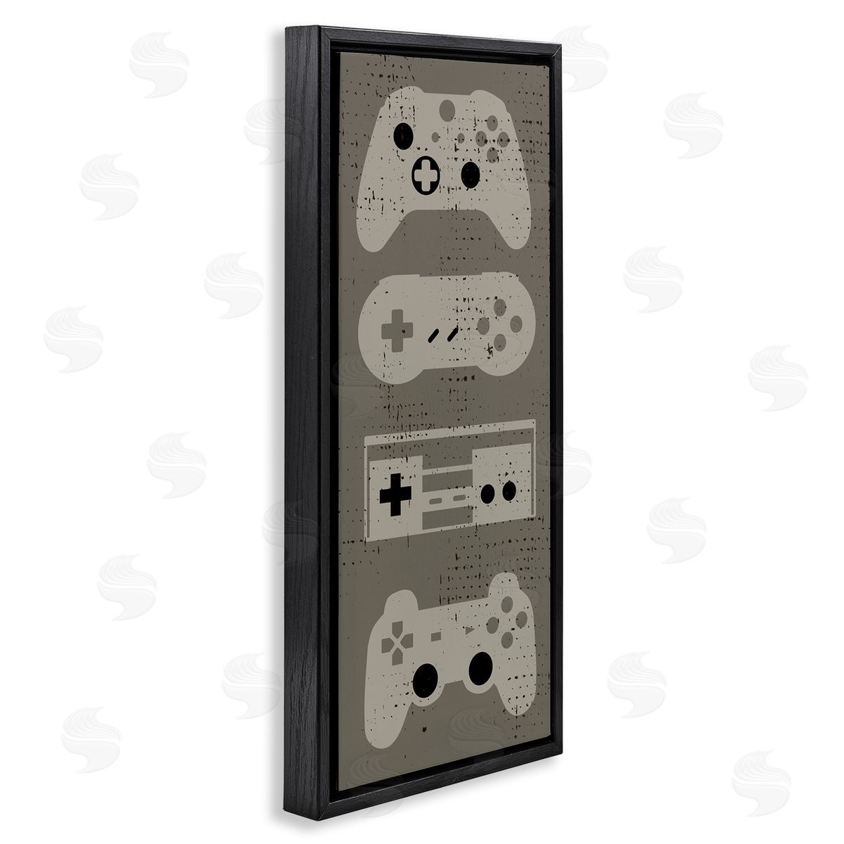 Stupell Studio Common Game Controllers Vintage Black Floater Frame Canvas Art