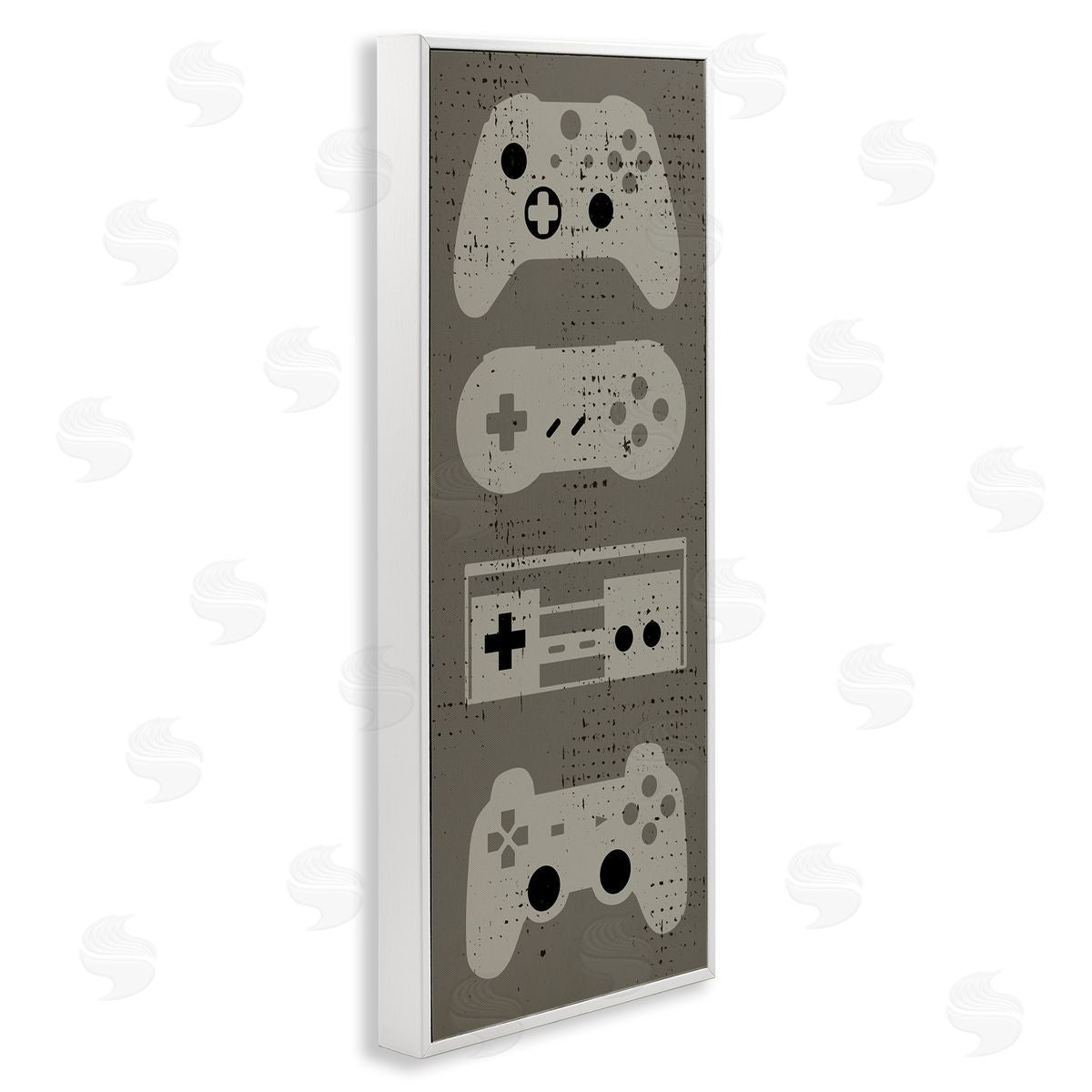 Stupell Studio Common Game Controllers Vintage White Framed Giclee Wall Art
