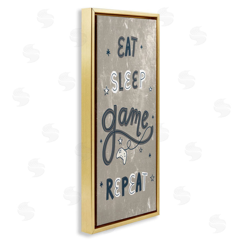 Stupell Studio | Whimsical Eat Sleep Game Repeat Stars
