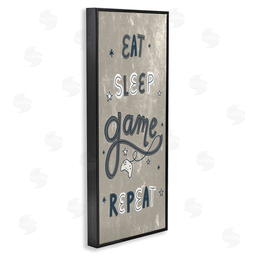Stupell Studio | Whimsical Eat Sleep Game Repeat Stars