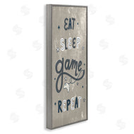 Stupell Studio | Whimsical Eat Sleep Game Repeat Stars