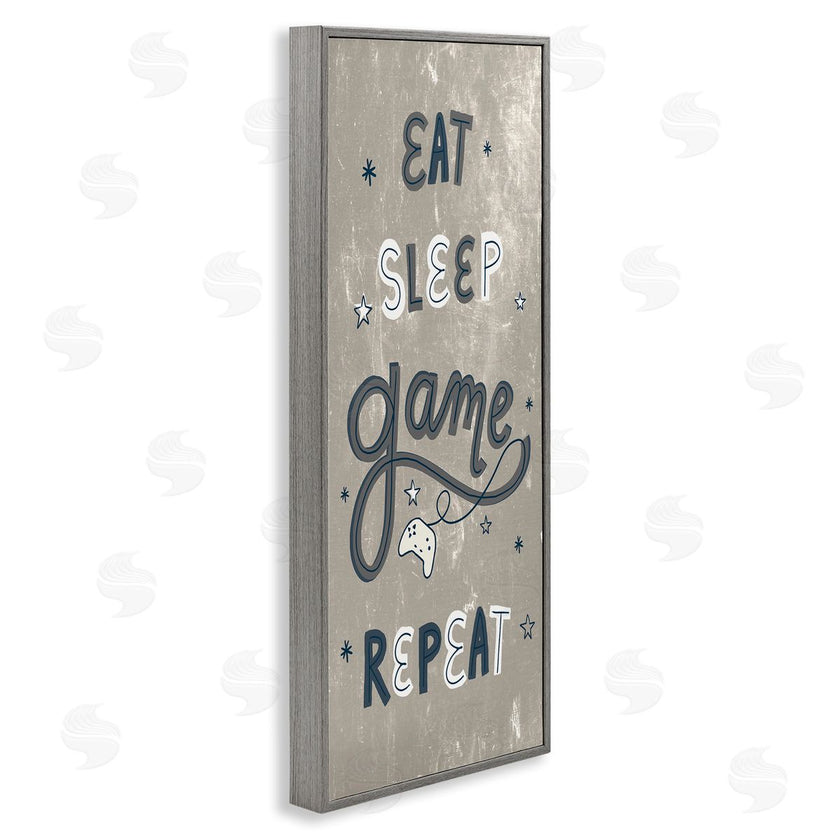 Stupell Studio | Whimsical Eat Sleep Game Repeat Stars