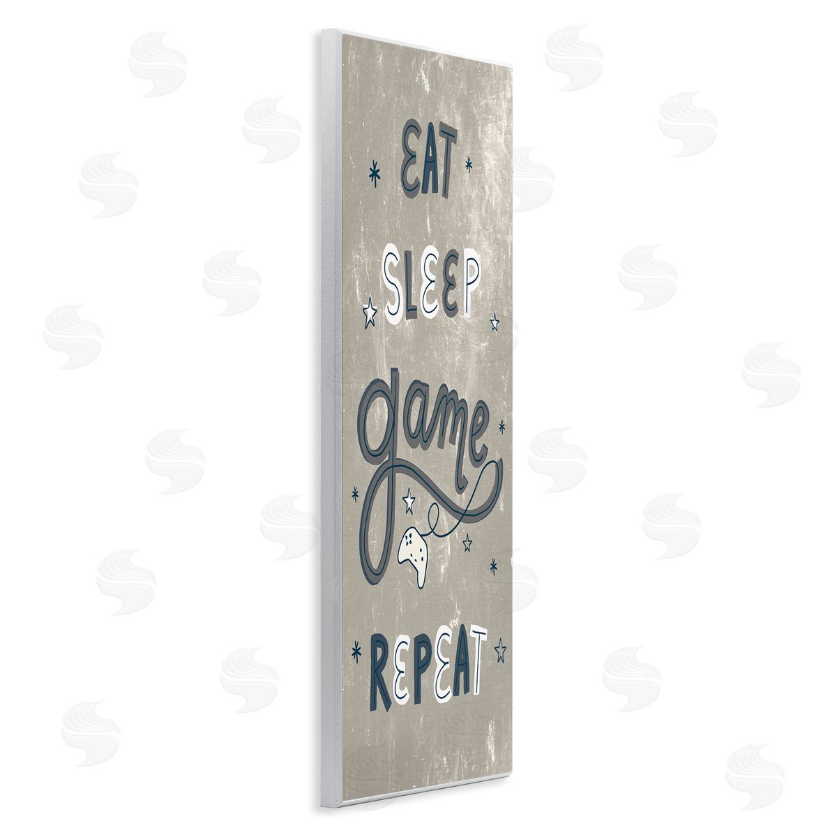 Stupell Studio Whimsical Eat Sleep Game Repeat Stars Wall Plaque Art
