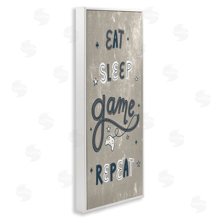 Stupell Studio | Whimsical Eat Sleep Game Repeat Stars
