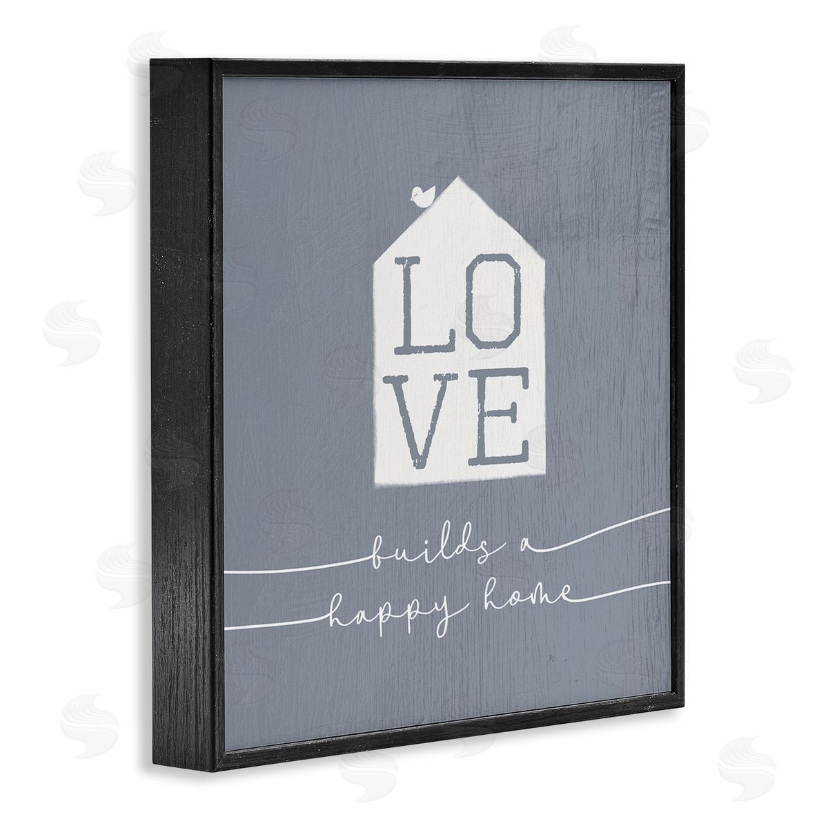 Stupell Studio Love Builds Happy Homes Rustic Blue Black Framed Giclee Wall Art