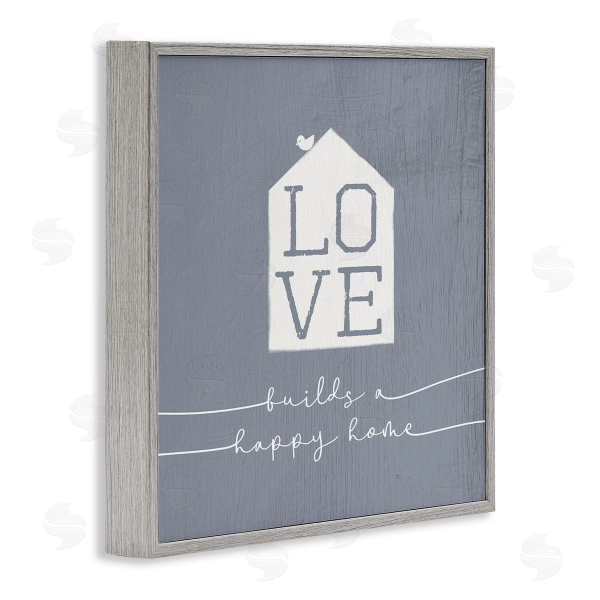 Stupell Studio Love Builds Happy Homes Rustic Blue Gray Framed Giclee Wall Art