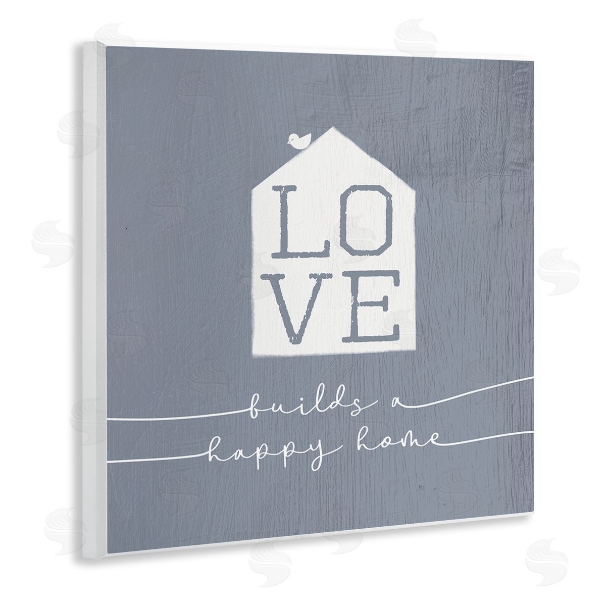 Stupell Studio Love Builds Happy Homes Rustic Blue Wall Plaque Art