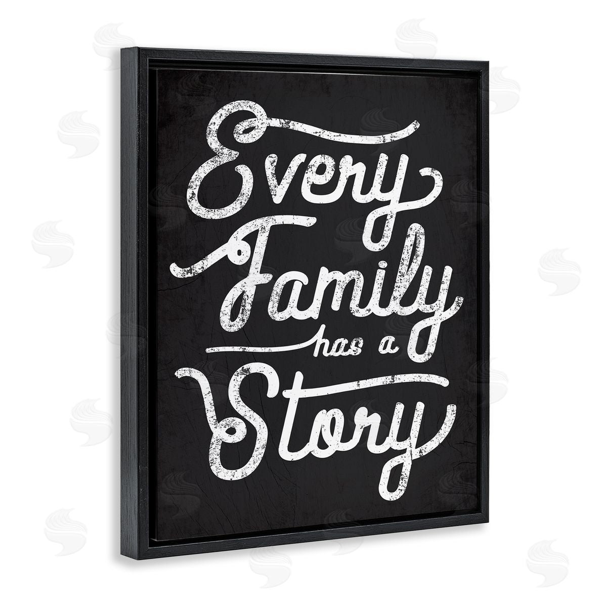 Stupell Studio Every Family Has a Story Rustic Black Floater Frame Canvas Art