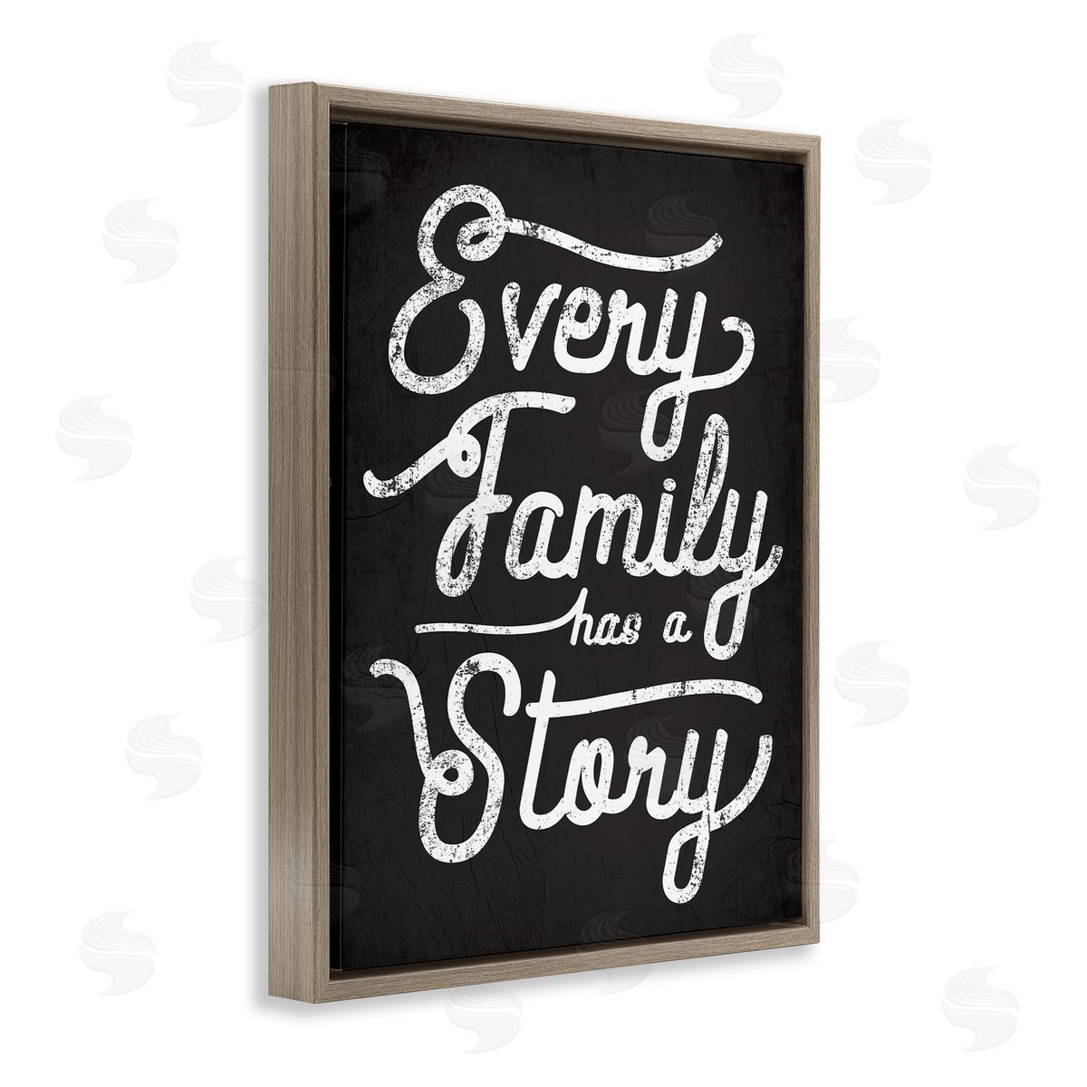 Stupell Studio Every Family Has a Story Rustic Brown Floater Frame Canvas Art