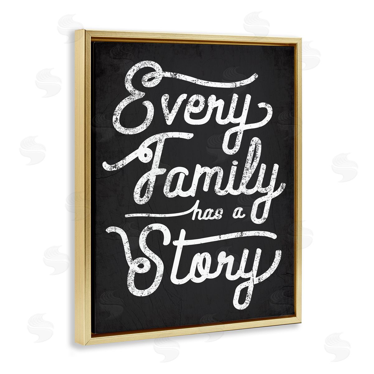 Stupell Studio Every Family Has a Story Rustic Gold Floater Frame Canvas Art
