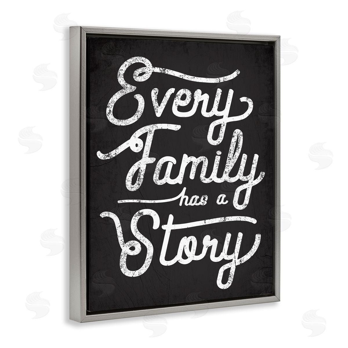Stupell Studio Every Family Has a Story Rustic Gray Floater Frame Canvas Art