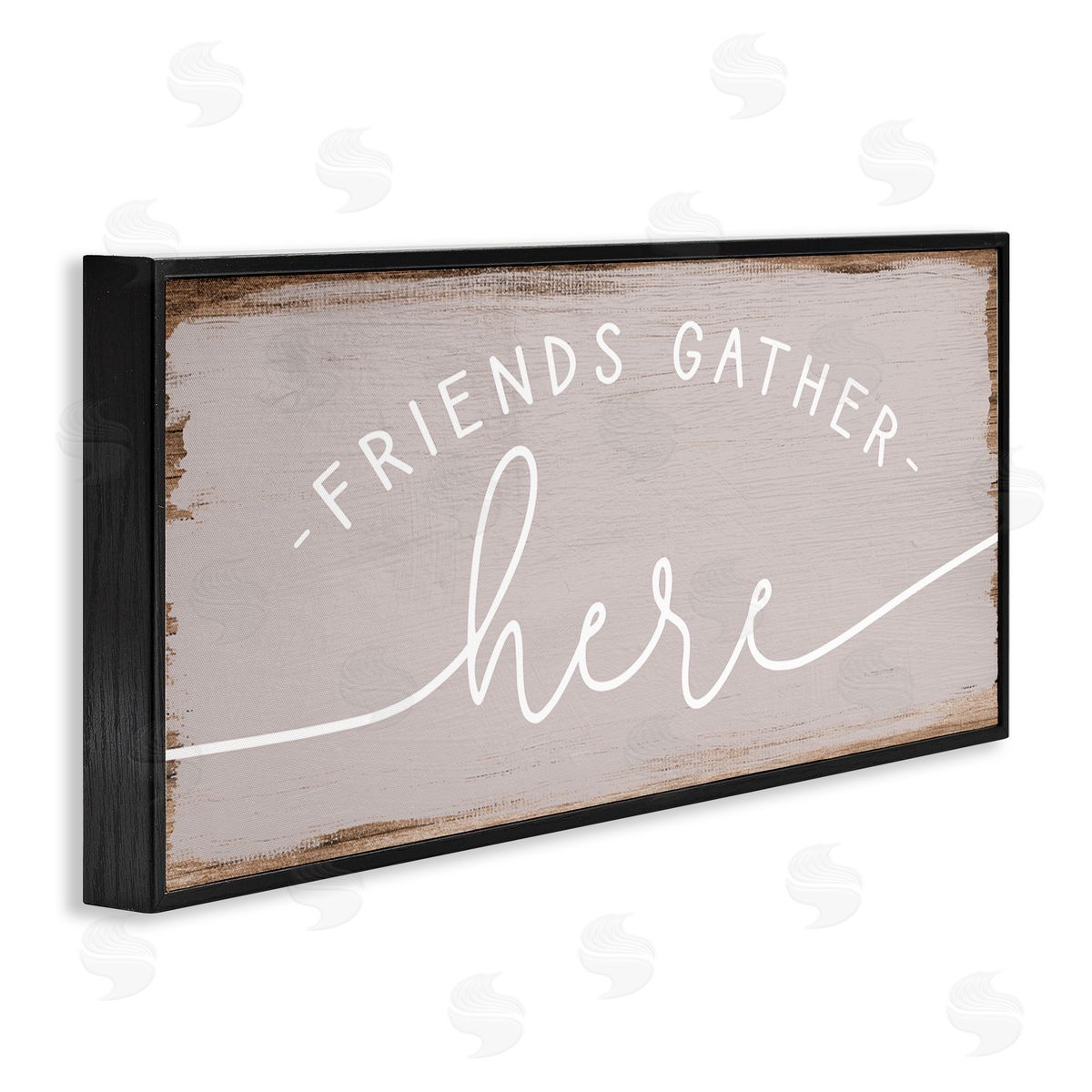 Friends Gather Here Charming Black Frame Print Wall Art, Home Decor by Stupell Studio
