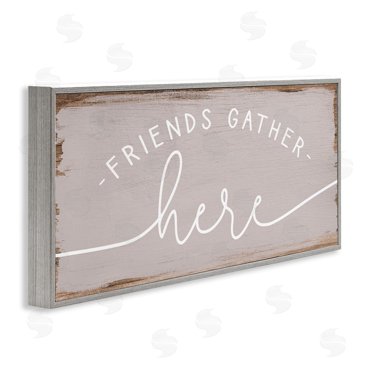 Friends Gather Here Charming Grey Frame Print Wall Art, Home Decor by Stupell Studio