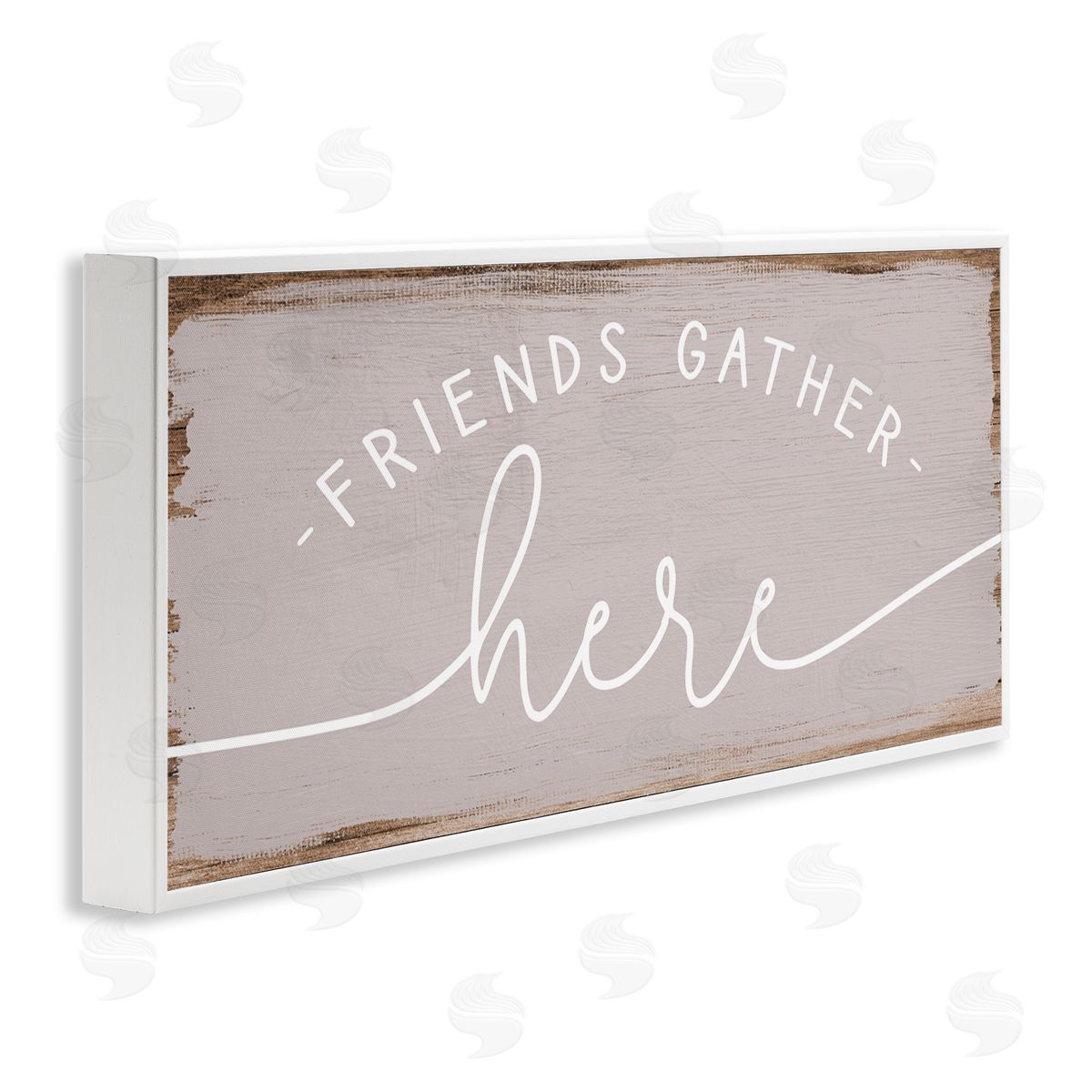 Friends Gather Here Charming White Frame Print Wall Art, Home Decor by Stupell Studio