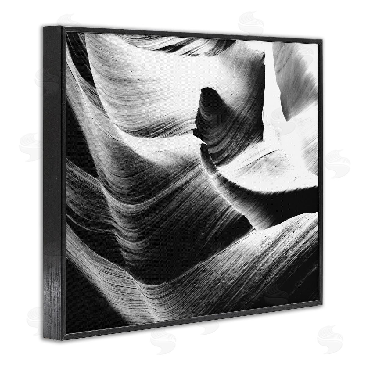 Stupell Studio Abstract Canyon Edge Smooth Rock Black Framed Giclee Wall Art