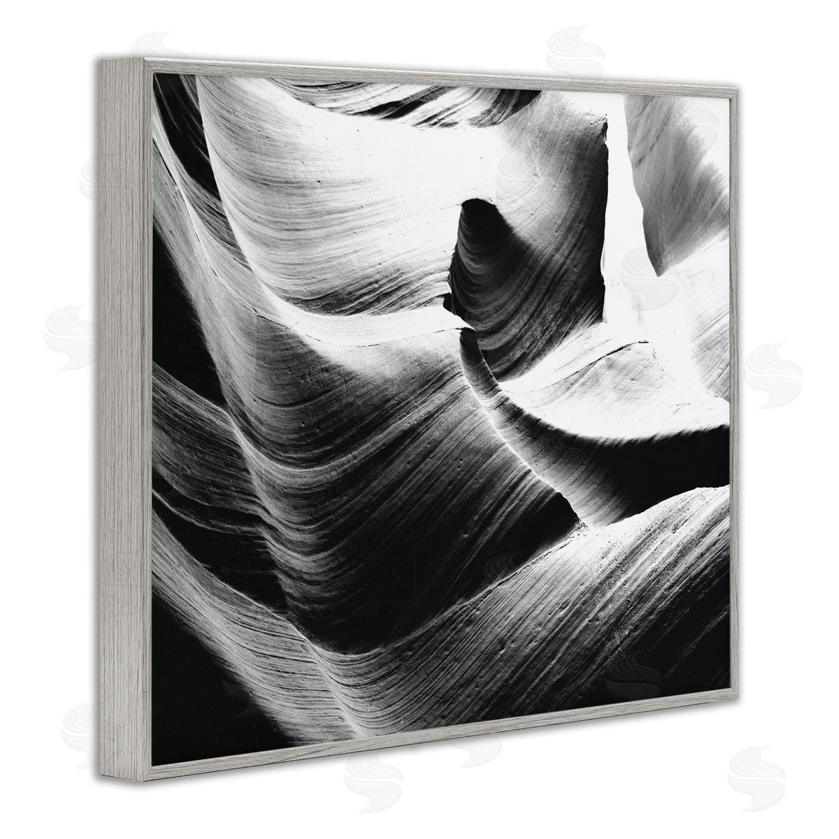 Stupell Studio Abstract Canyon Edge Smooth Rock Gray Framed Giclee Wall Art