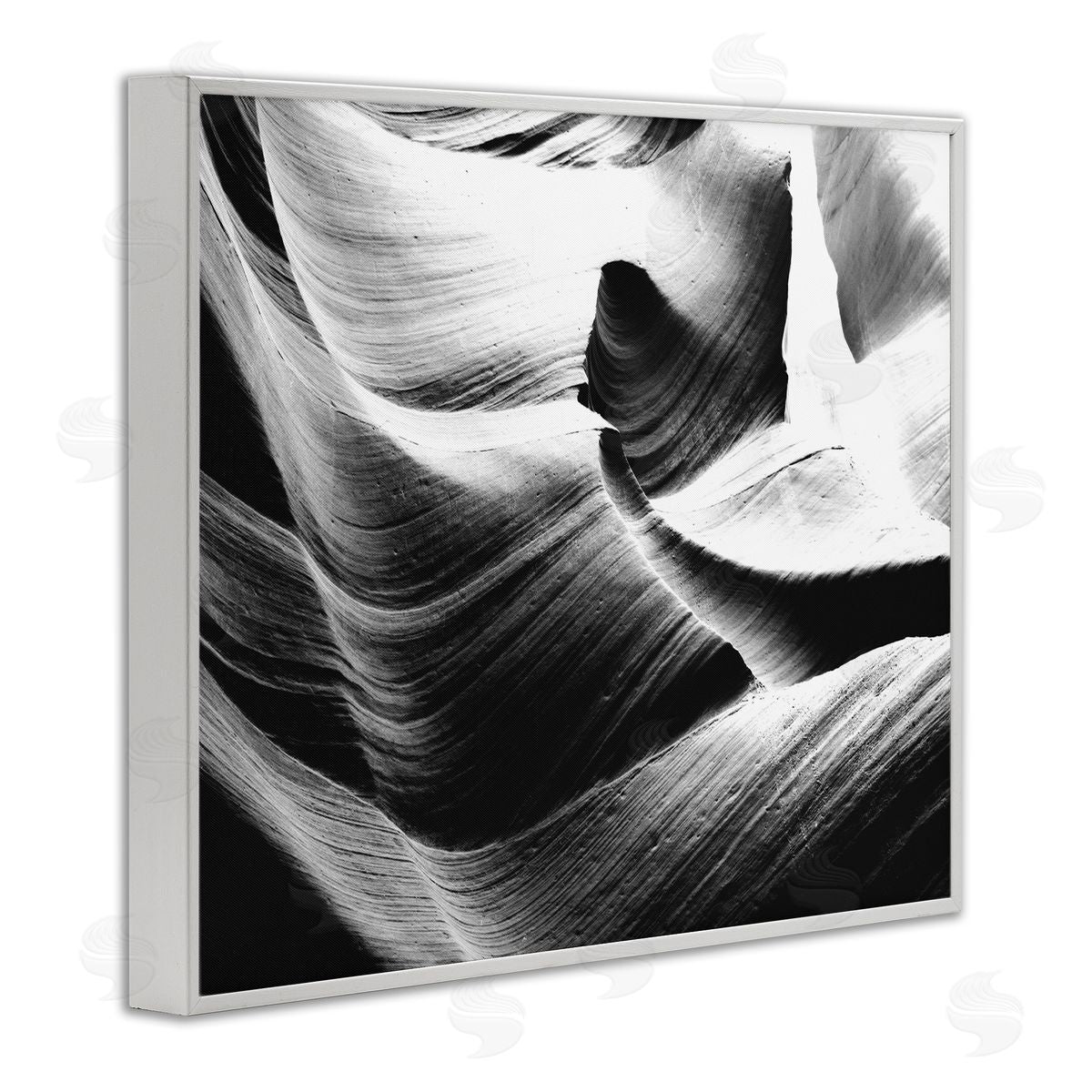 Stupell Studio Abstract Canyon Edge Smooth Rock White Framed Giclee Wall Art