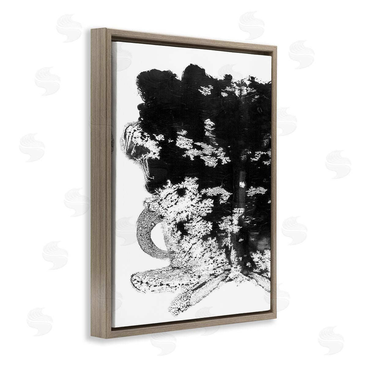 Stupell Studio Abstract Textures Crystal Shapes Brown Floater Frame Canvas Art