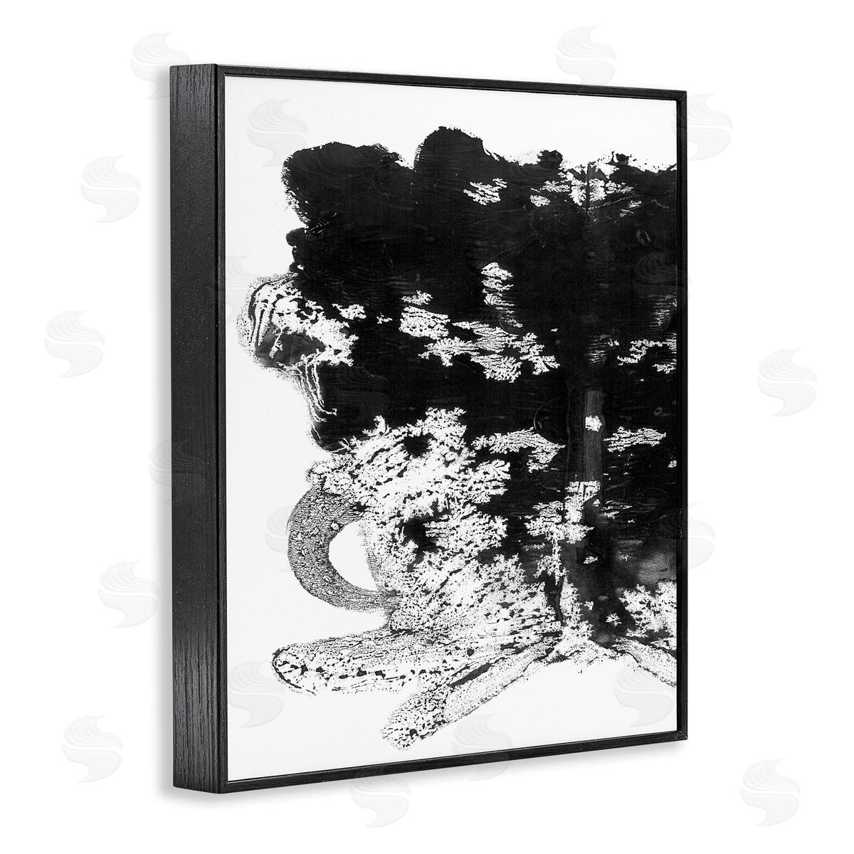 Stupell Studio Abstract Textures Crystal Shapes Black Framed Giclee Wall Art