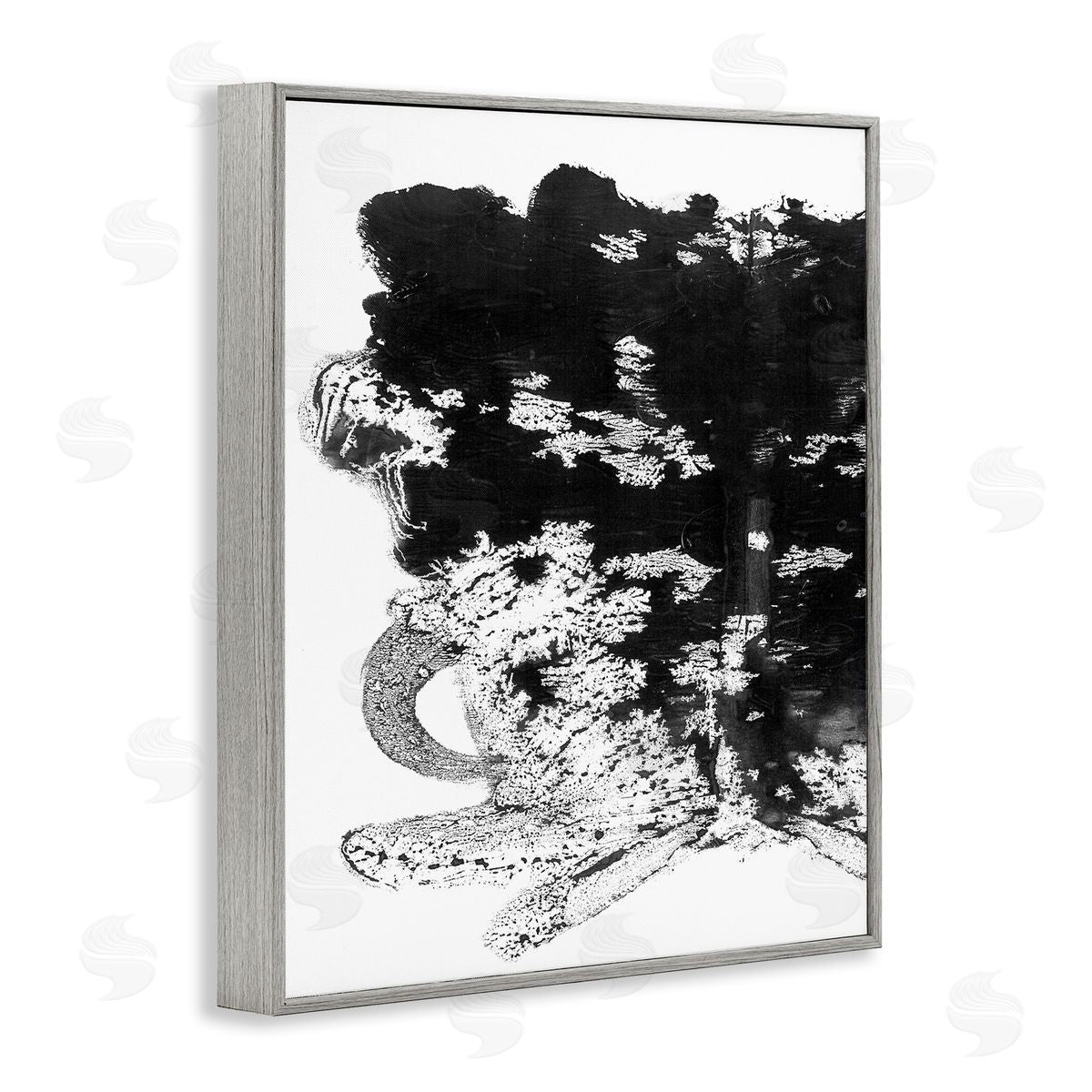 Stupell Studio Abstract Textures Crystal Shapes Gray Framed Giclee Wall Art