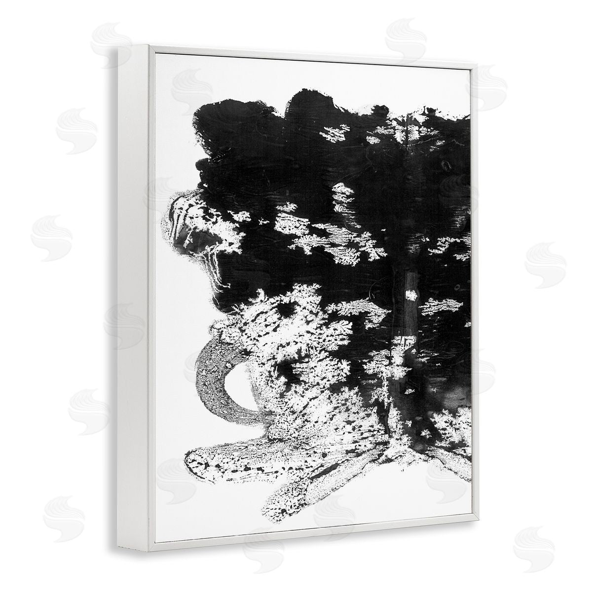 Stupell Studio Abstract Textures Crystal Shapes White Framed Giclee Wall Art