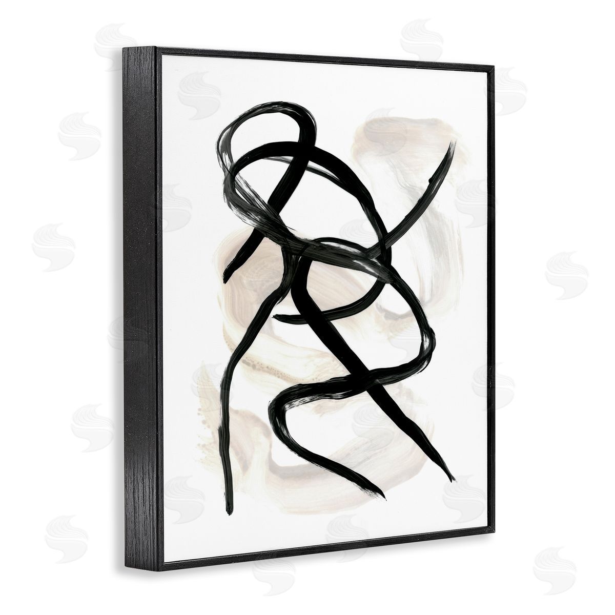 Stupell Studio Abstract Paint Strokes Black Brown Black Framed Giclee Wall Art