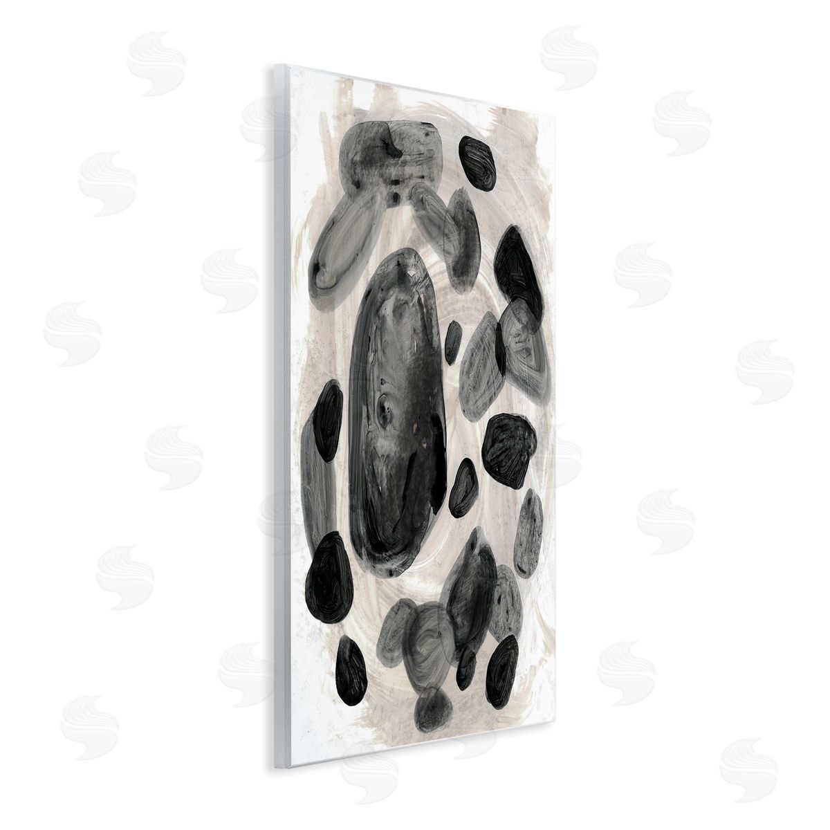 Stupell Studio Shades of Grey Abstract Organic Shapes Wall Plaque Art