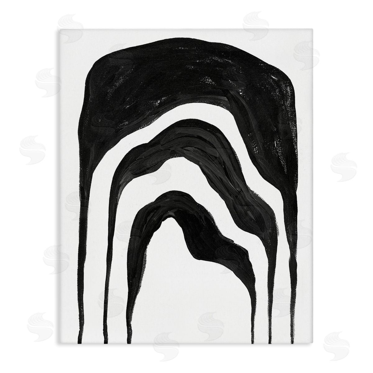 Stupell Studio Abstract Black Arches Smoke Shape Canvas Wall Art