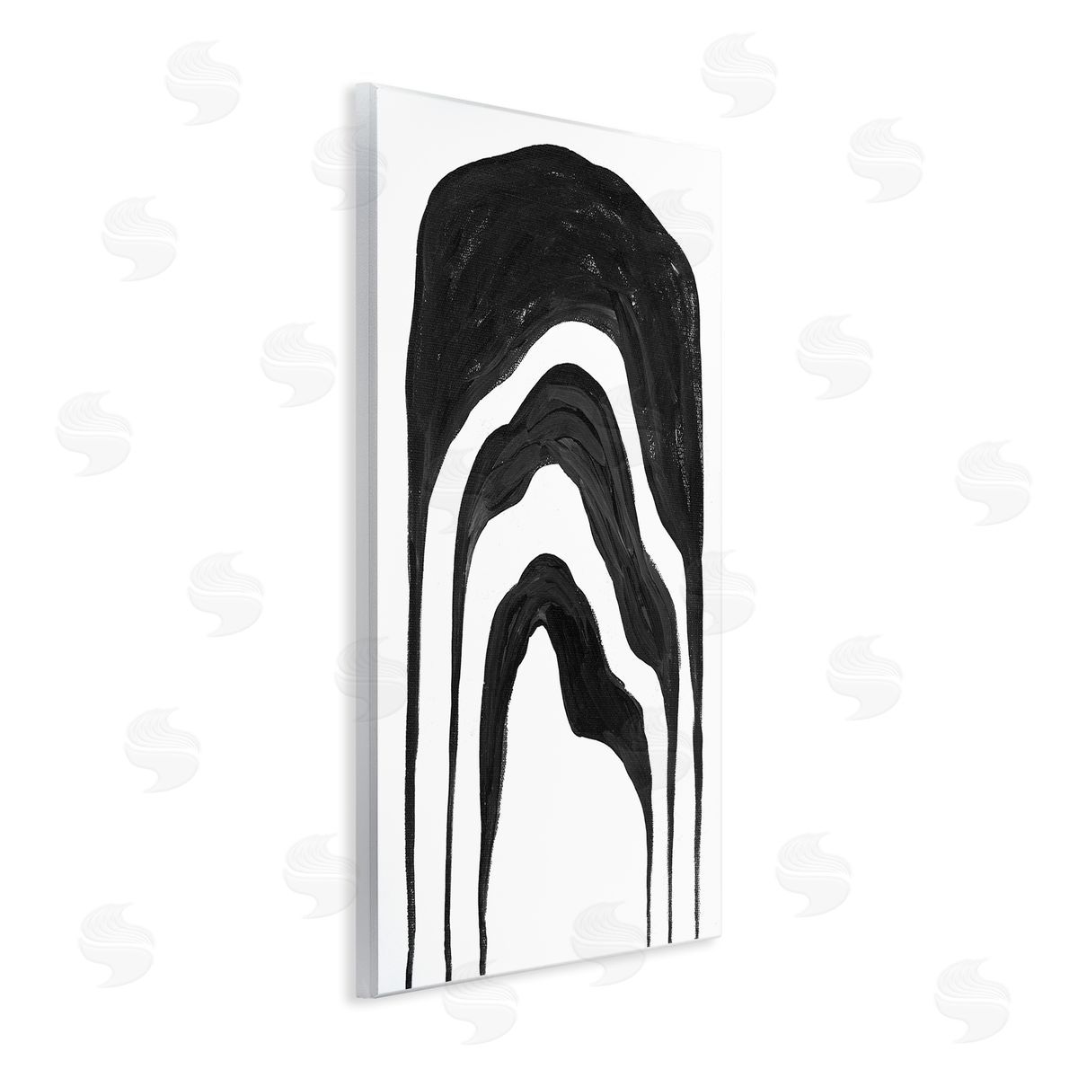 Stupell Studio Abstract Black Arches Smoke Shape Wall Plaque Art