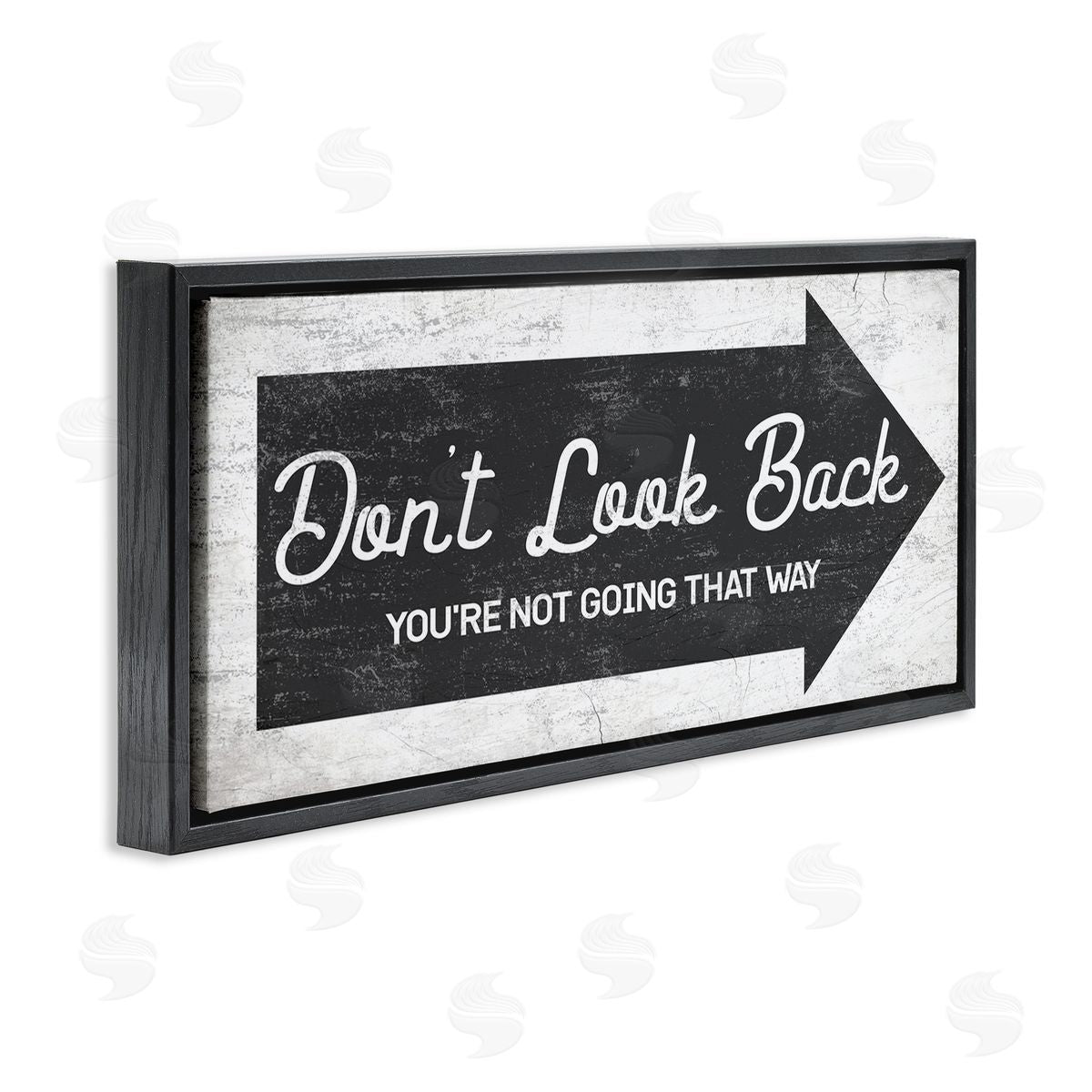 Stupell Studio Don't Look Back Forward Facing Arrow Black Floater Frame Canvas Art