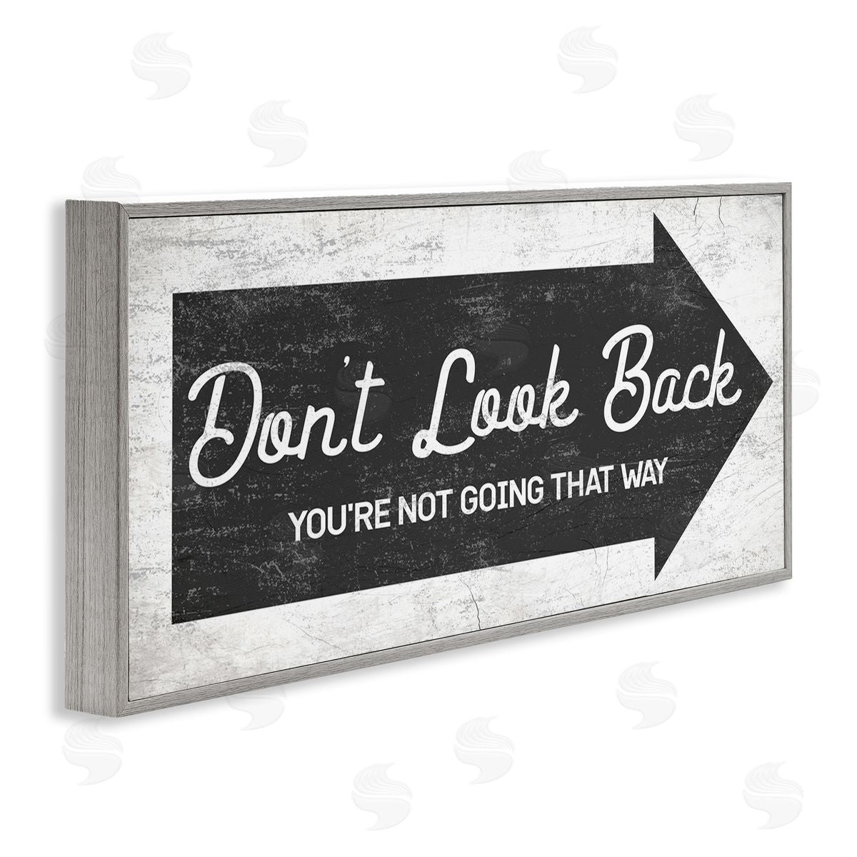Stupell Studio Don't Look Back Forward Facing Arrow Gray Framed Giclee Wall Art
