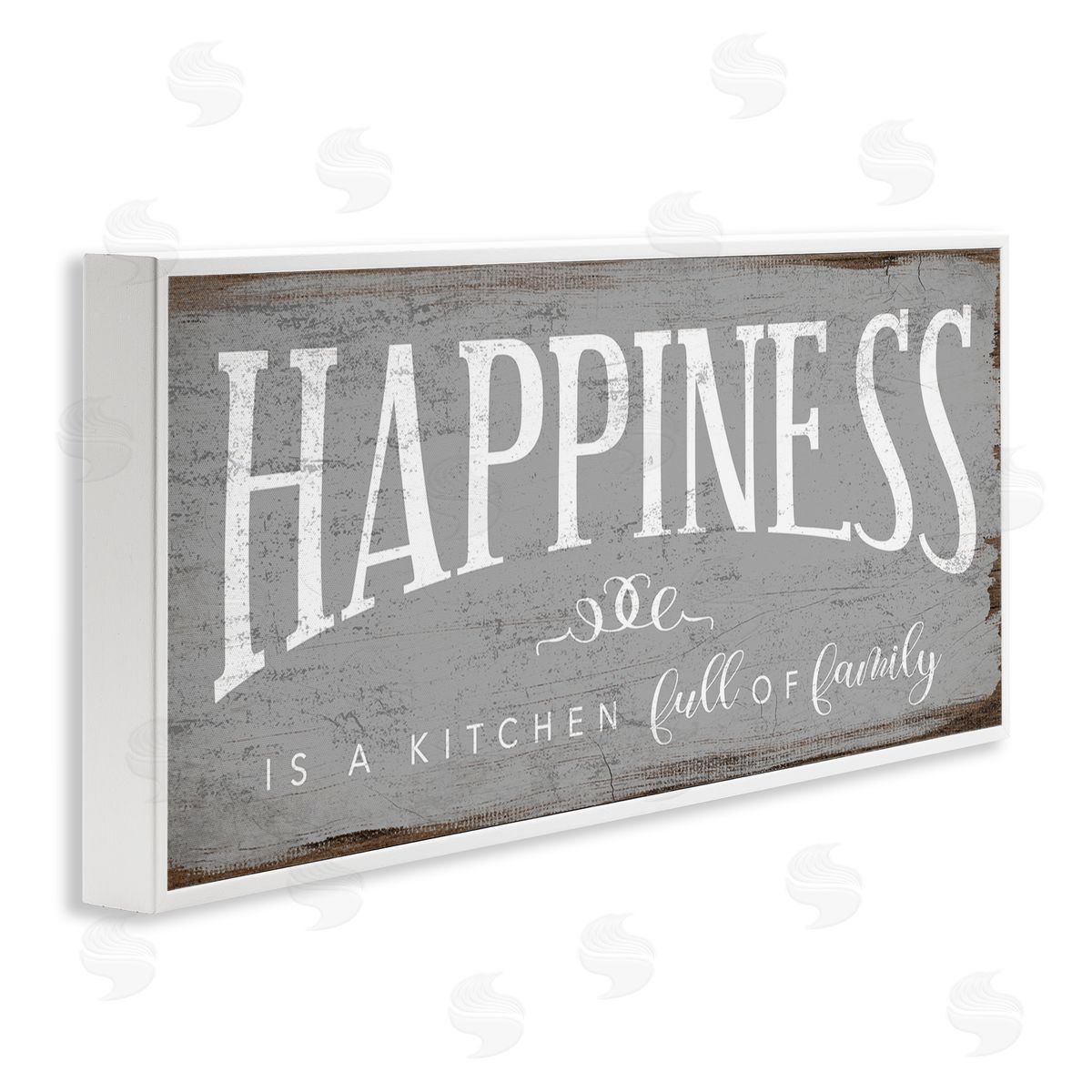 Happiness is A Full Kitchen Phrase White Frame Print Wall Art, Home Decor by Stupell Studio
