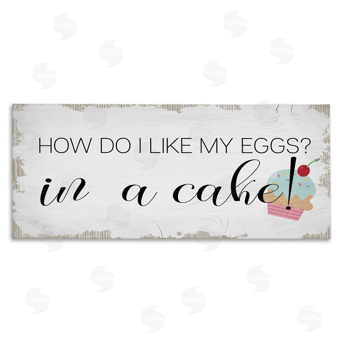 Stupell Studio Like My Eggs in Cake Cupcake Canvas Wall Art