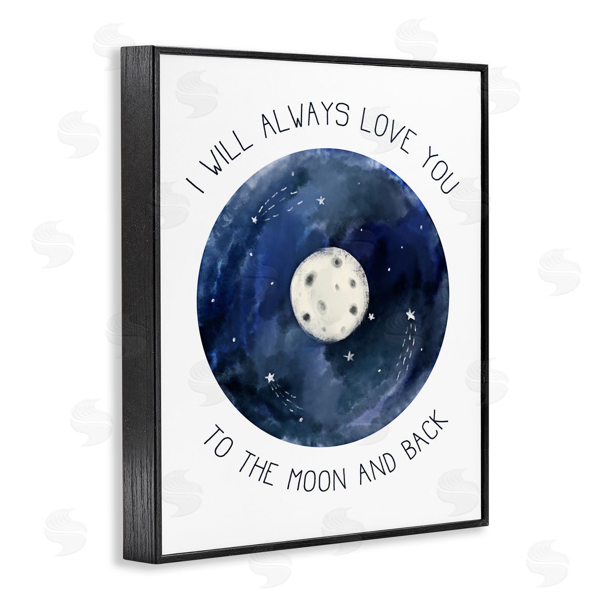 Stupell Studio Moon and Back Romantic Night Constellation Black Framed Giclee Wall Art
