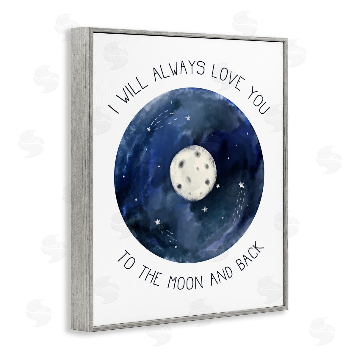 Stupell Studio Moon and Back Romantic Night Constellation Gray Framed Giclee Wall Art