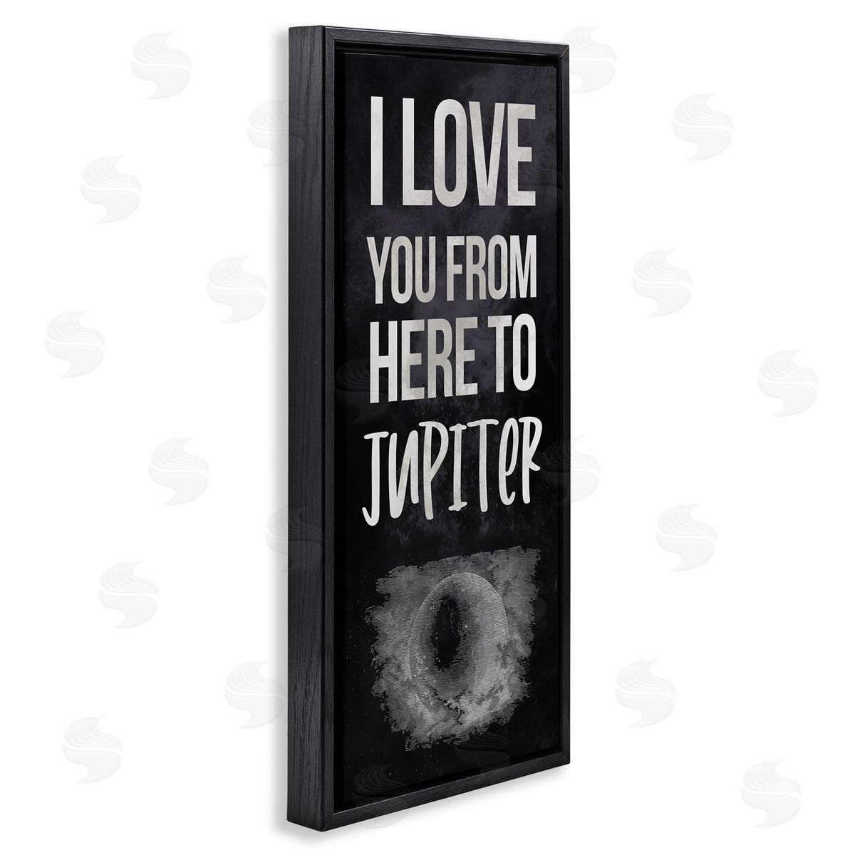 Stupell Studio Love You To Jupiter Romantic Phrase Black Floater Frame Canvas Art