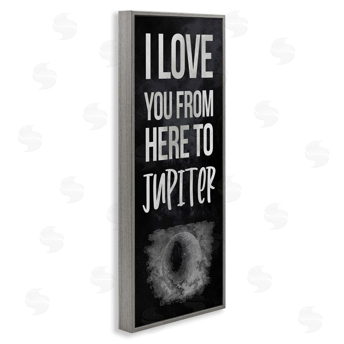 Stupell Studio Love You To Jupiter Romantic Phrase Gray Framed Giclee Wall Art